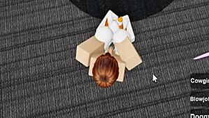 slutty roblox bunny girl sneaks into boys locker room for rough fucking