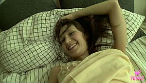 Georgia F Rubs Shaved Clit