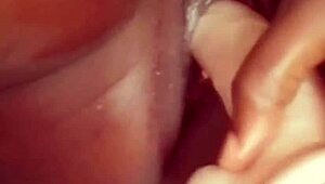 Ebony amateur's solo masturbation with dildo goes viral online.