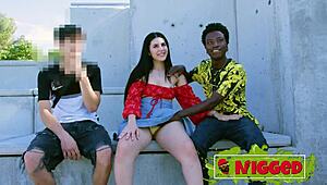 Paola White's Boyfriend Pushes Her to Ride Black Cock. She Takes It with Amateur Heat!