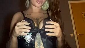 Teen goth whore intensely fucks her tight 18+ pussy with big tits and ass