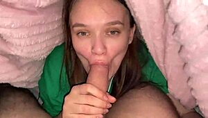 Stepdaughter Sneaks Under Blanket for Stepfather Surprise