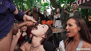 money talks at ren faire, blowjob for cash with cum?