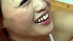 Hey, wanna see this sporty Japanese beauty swallow cum in lace panties?