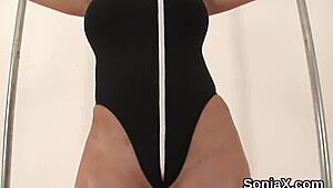 Cheating British Mature Gill Ellis REVEALS Her OVERSIZED GLOBES in steamy display.