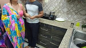 Indian desi bhabhi gets drilled hard in kitchen.
