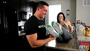 Sarah Brooke says, My feet make the trainer cum hard