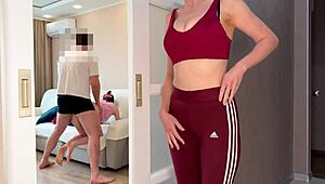 Horny stepmom jumped me after spying on my sex! 😱