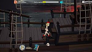 fuckerman sails the pirate ship with big tits 😍