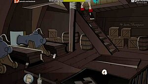 fuckerman sails the pirate ship with big tits 😍