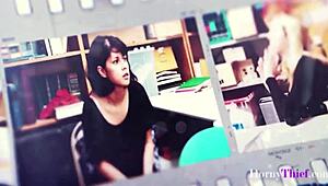 Holy Shit, Teen Thief Slut Groped in Garage Shop