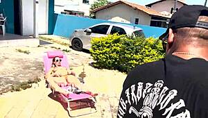 Waited for Husband to Leave, Then Banged Pool Cleaner Hard! Full on Red and Sheer!