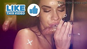 hot fiery inked redhead deepthroats cocks at gloryhole with sloppy sucking