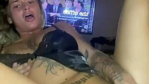 Slutty goth teen solo fucks her big ass with anal