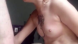 This pretty homemade slut trains hard for deep throat and swallows every drop fast.