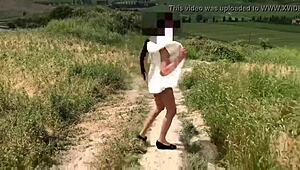 public flashing walking around in my white outfit - skysexfree