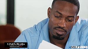 Geez, I dunno how to say it, but Bunny Madison and Alexis Malone, these blonde milfs, go nuts sharin' a big black cock in anal action!