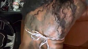 Sloppy blowjob on big black cock leads to bareback fucking and creampie