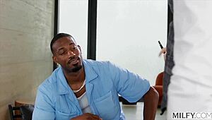 Geez, I dunno how to say it, but Bunny Madison and Alexis Malone, these blonde milfs, go nuts sharin' a big black cock in anal action!