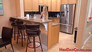 Teen Gives Handjob To Stepdad