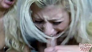 gorgeous nina kayy takes his warm cum load on her big tits