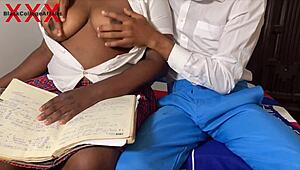 yo, study time turned into crazy sex with her huge boobs, full vid on red!