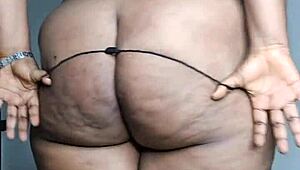 Ebony milf thick cellulite thighs spread apart solo masturbation - full video on sheer - mara exotic