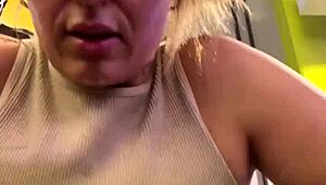 wet shirt reveals tits at gym