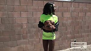 gorgeous ebony chanel skye takin rough ass poundin