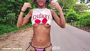 Cum Out With Me Like This, Latina Flashing On Street