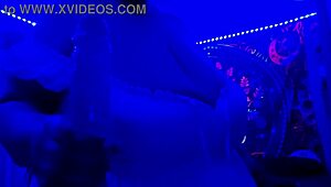 blue light special with plump big natural tits and monster cock toys