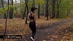 Amazing sex with hot brunette: blowjob, riding, cunilingus, cum in mouth cumshot.