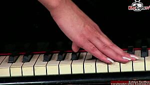 Skinny Brunette Slut in Red Lingerie Takes It in Her Tight Ass