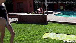 Adorably Innocent Tiny 18+ Hole Kate Bloom PLOWED by BBC Outdoors