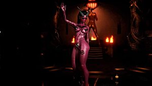 Skinny succubus lures with erotic belly dance in a dark dungeon. Wanna join her untamed 3D solo? 😈