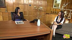 new british football club owners are super hot lesbians, disciplining their blonde fan with spanking 😈