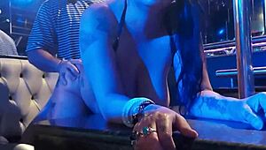 Latina Amateurs Creampie in Public Club