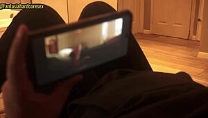 My stepsister chokes on my dick after watching a movie part 1