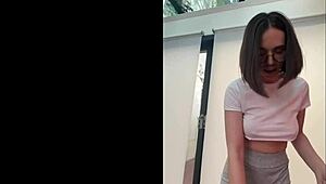 Cute Petite Latina Slut Toys with Huge Dildo in Homemade Clip