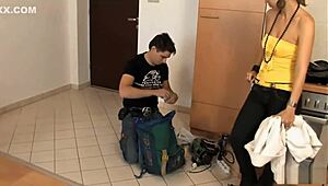 blue angel walks naked in public with body paint flashing exhibitionist style