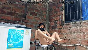 My Neighbor In The Garden Showing Off Under Her Dress