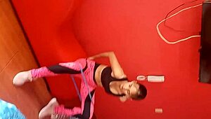 Pretty Peruvian Neighbor Exercises In Common Area Before Getting Fucked For Money