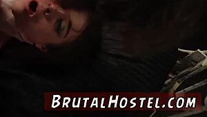 Ebony Teen 18+ Bound In Bondage With Blonde BDSM Extreme Fetish