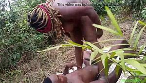 Sweet bush pussy close-up outdoor milf wife hairy big ass wet