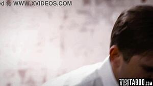 mature stud bangs milf secretary at office with stepson watching. he even shares the action!