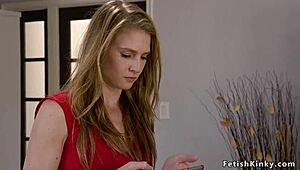 Brunette Bound in Rope Bondage Takes Big Cock