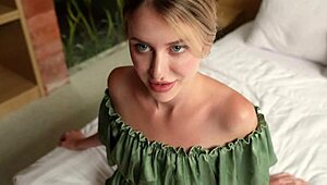 he got turned on by his stepsister in cute stockings and persuaded her for sex