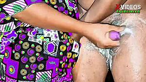 Wife jerks off brother-in-law with soap.