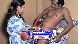 celebrating diwali with housewife and family in homemade setting