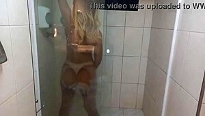 Blonde Couple Cums Intensely In Shower Right In Front Of Husband